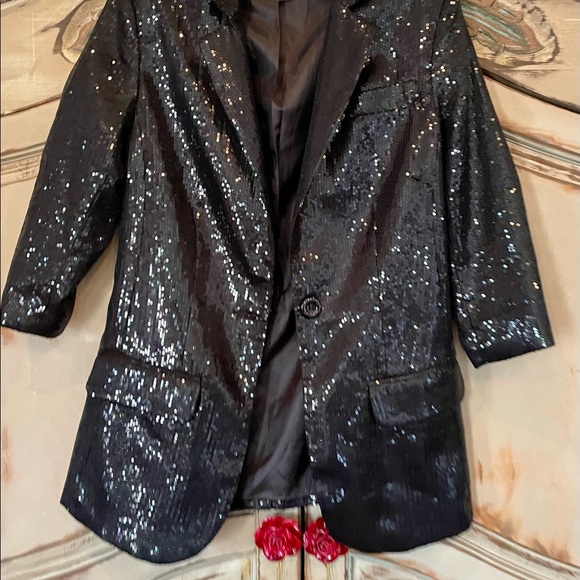 Arden B Black Sequin Jacket size Small. Fits more like an XS. - Picture 2 of 11